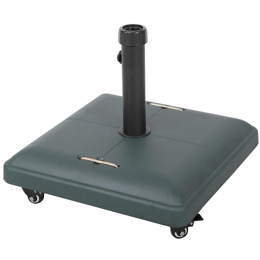 Base per Ombrellone Ø35 a Ø55 con Ruote e Maniglie da Giardino in Cemento 37Kg Vorghini UnShake Verde