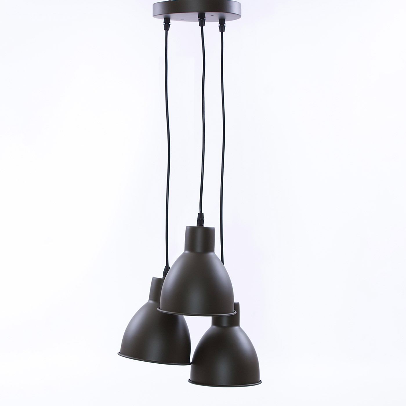 Lampadario a 3 Luci Ø25 in Metallo Verde Militare