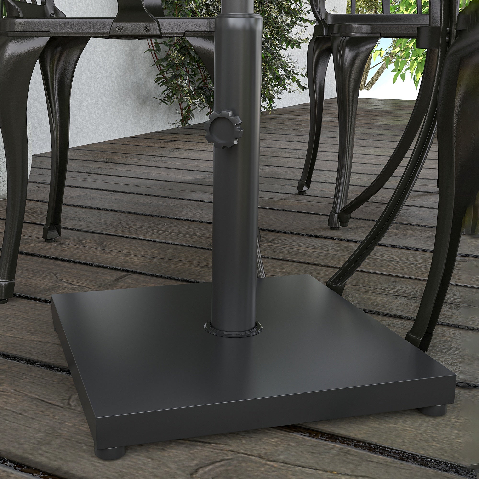 Base per Ombrellone 13kg con Finitura Lucida 40x40x43 cm in Cemento Nero...