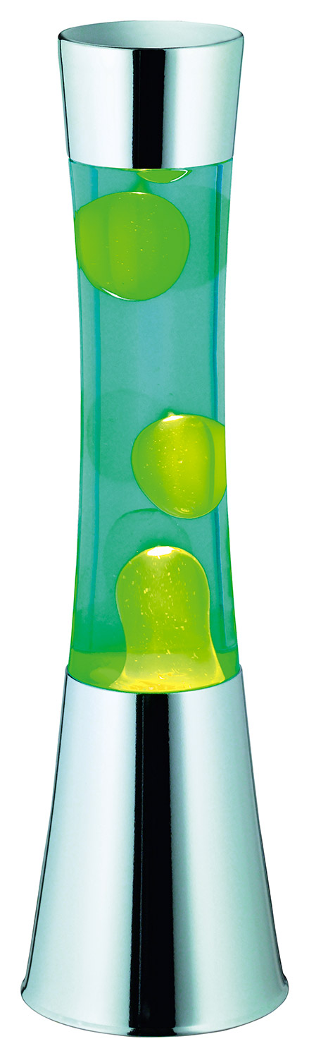 Lampada Lava Lamp da Interno H40 cm in Metallo Cromo