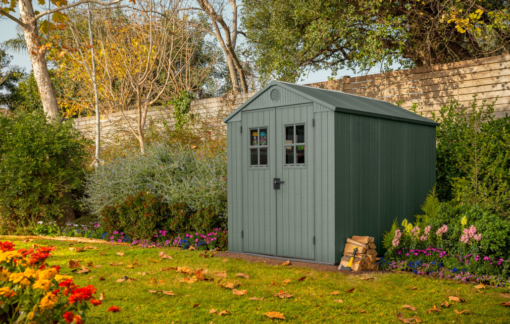 Casetta da Giardino Porta Attrezzi 190x244x221 cmin Evotech+ Keter Darwin 6x8 Verde...