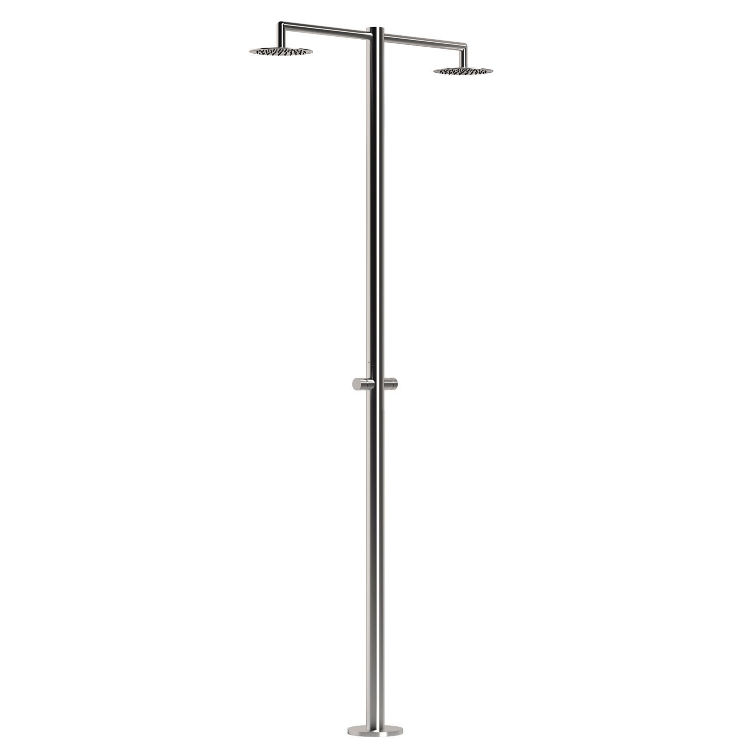 Image of Doccia da Giardino ad Acqua Frossoda in Acciaio Inox con 2 Soffioni Sined Ortro 2T