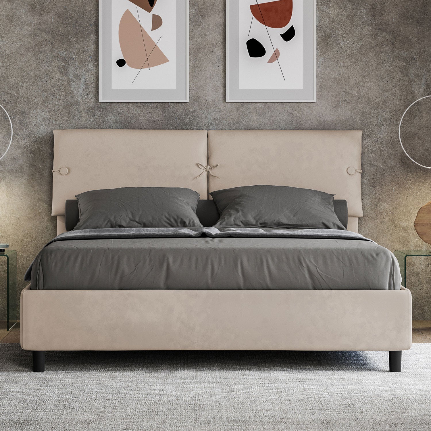 Letto Matrimoniale 160x190 cm con Rete Sleeper Sabbia...