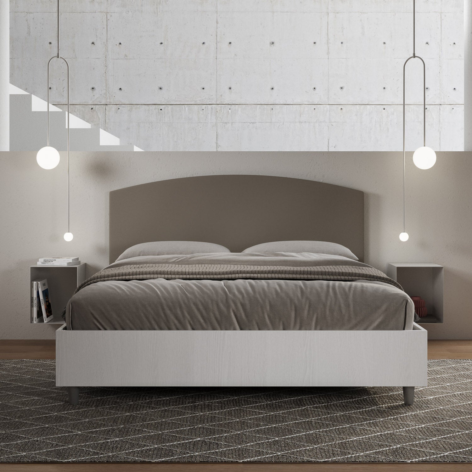 Letto Matrimoniale 160x200 cm Senza Rete Antilia Cappuccino...