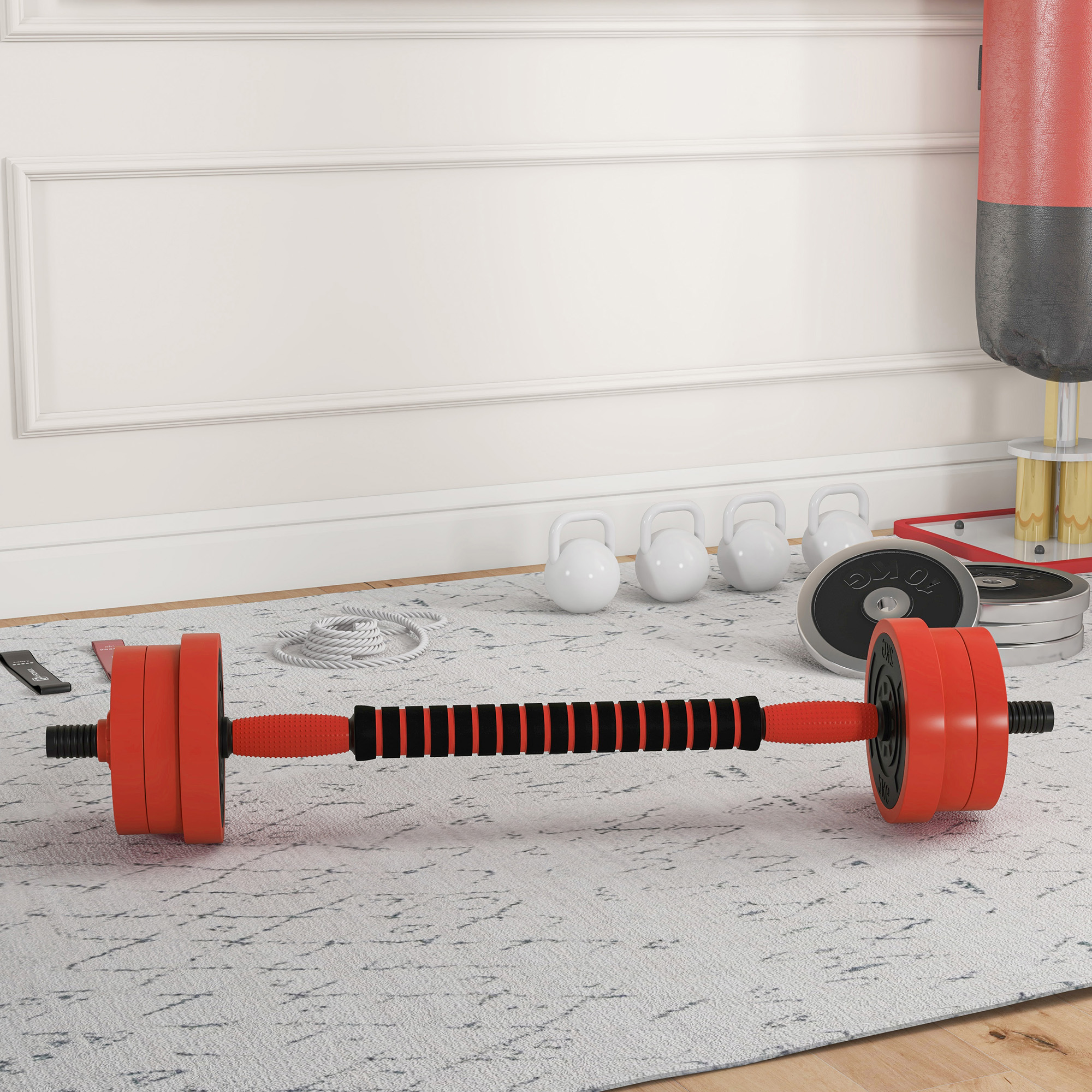 Set 6 Manubri BAKAJI Con Porta Manubri (1,2,3 Kg) - Rivestimento In Gomma Antiscivolo, Per Palestra Casa E Riabilitazione