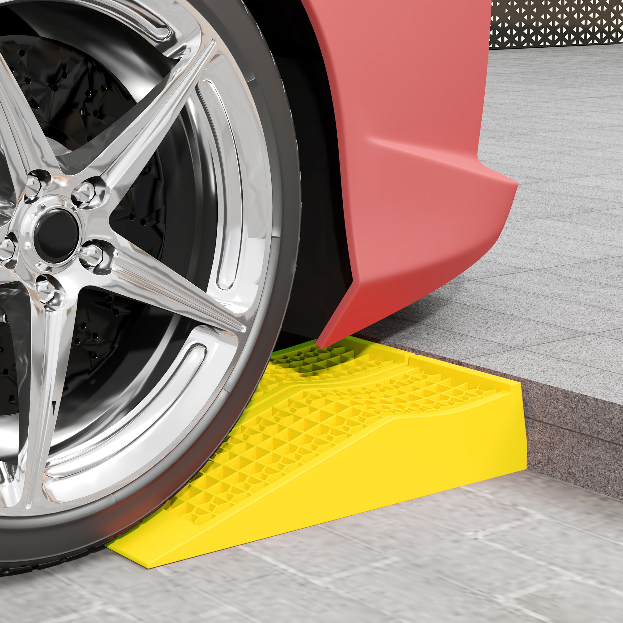 Set 2 Rampe di Carico Auto in Plastica 3 Tonnellate Antiscivolo Giallo...