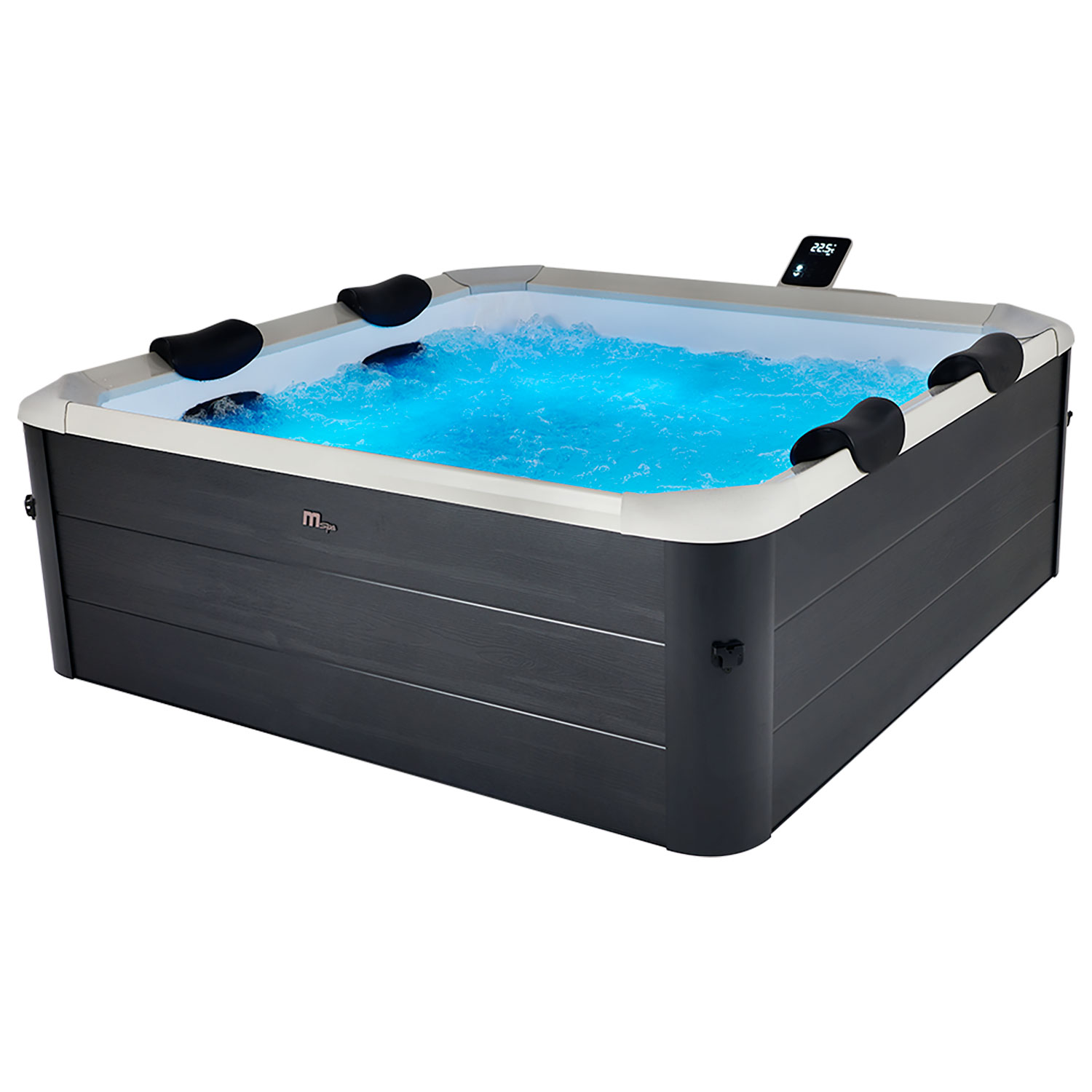Vasca Idromassaggio Spa Oslo Aero Plus Smart con Wifi per 6 Persone 180x180x65 cm in Materiale Plastico Effetto legno...