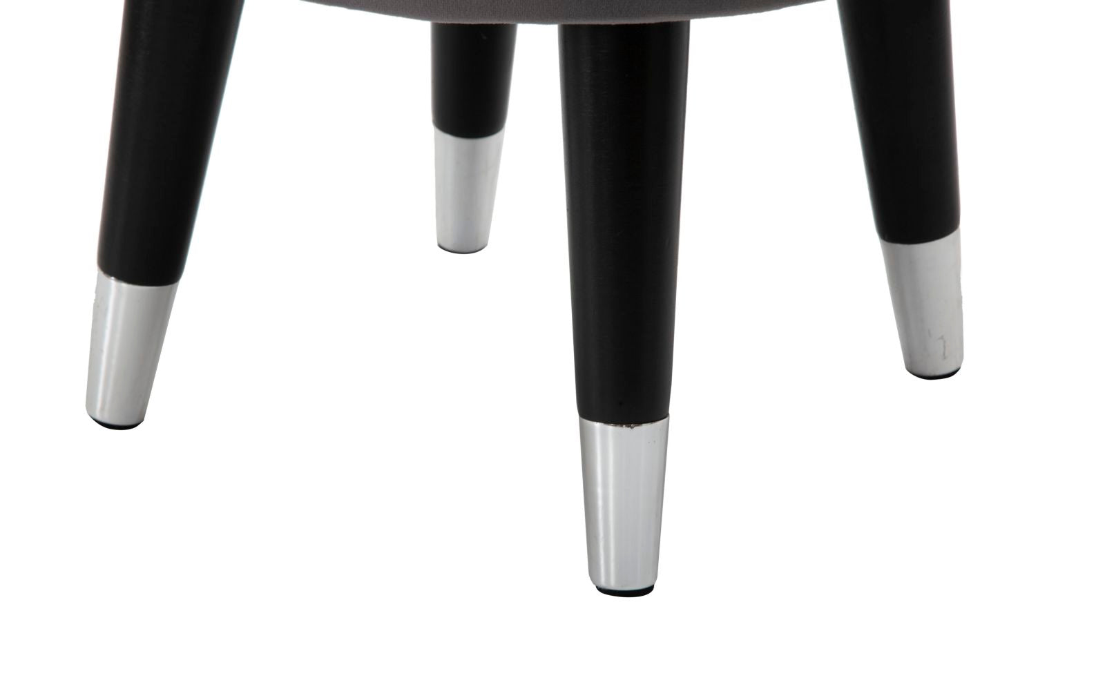 Sgabello Paris Ø35x40,5 cm in Legno Spugna Metallo e Poliestere Grigio Nero e Argento...