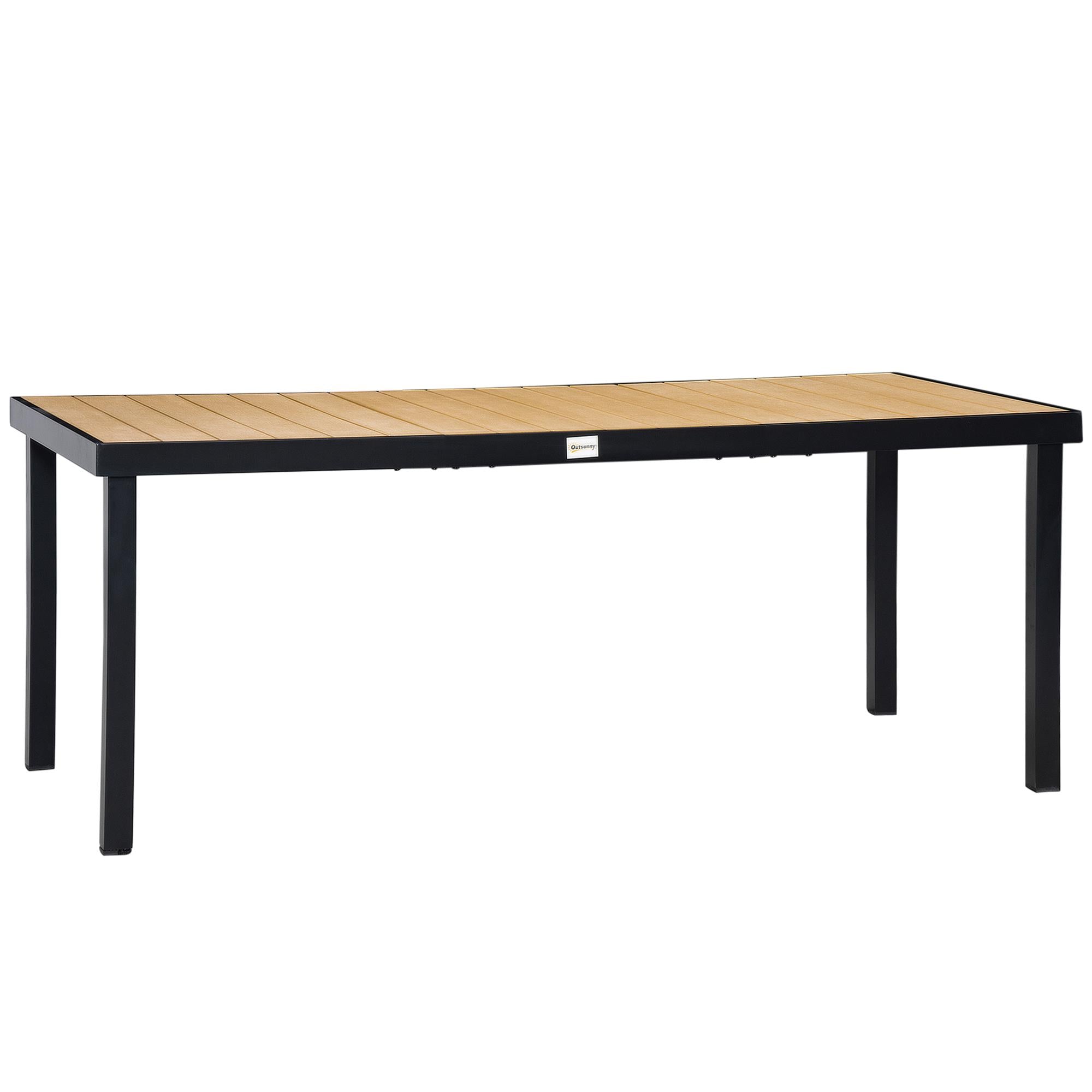Tavolo da Giardino 190x90x74 cm in Alluminio e Plastica Nero...