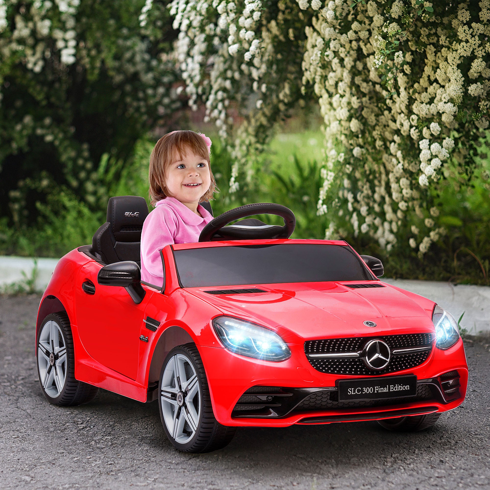 Macchina Elettrica per Bambini Licenza Mercedes SLC 300 con Telecomando Rosso...