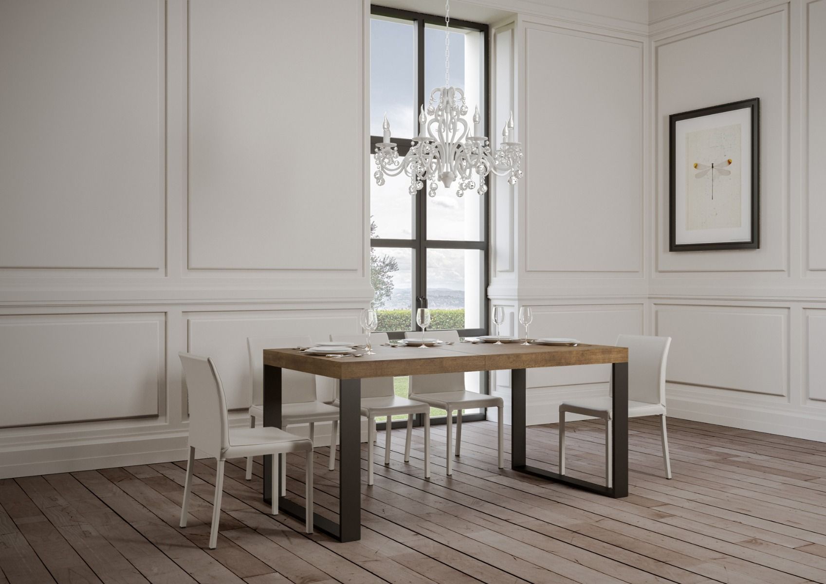 Tavolo Allungabile 160-420x90x77 cm Tecno Premium Noce...