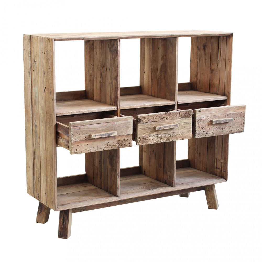 Mobile Maximillian 120x40x110 h cm in Pino riciclato Marrone...