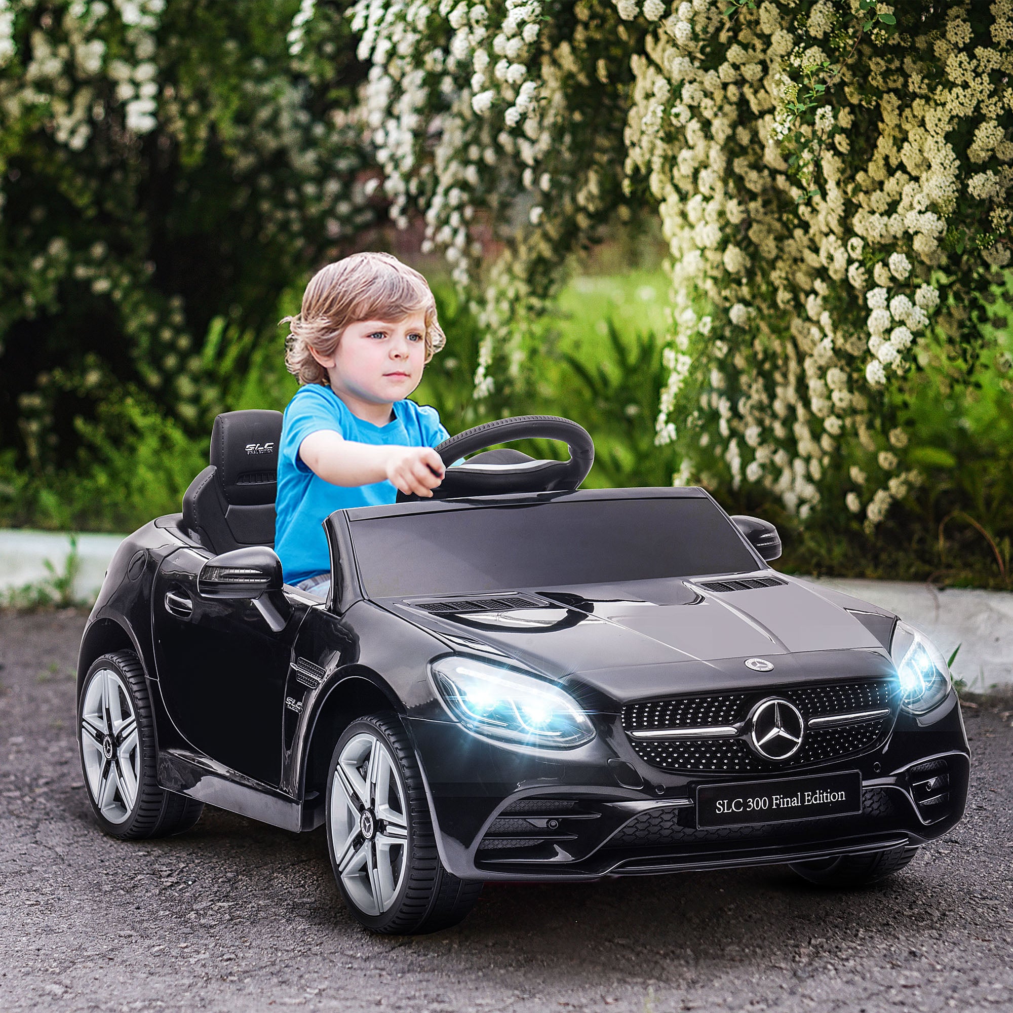 Macchina Elettrica per Bambini Licenza Mercedes SLC 300 con Telecomando Nero...