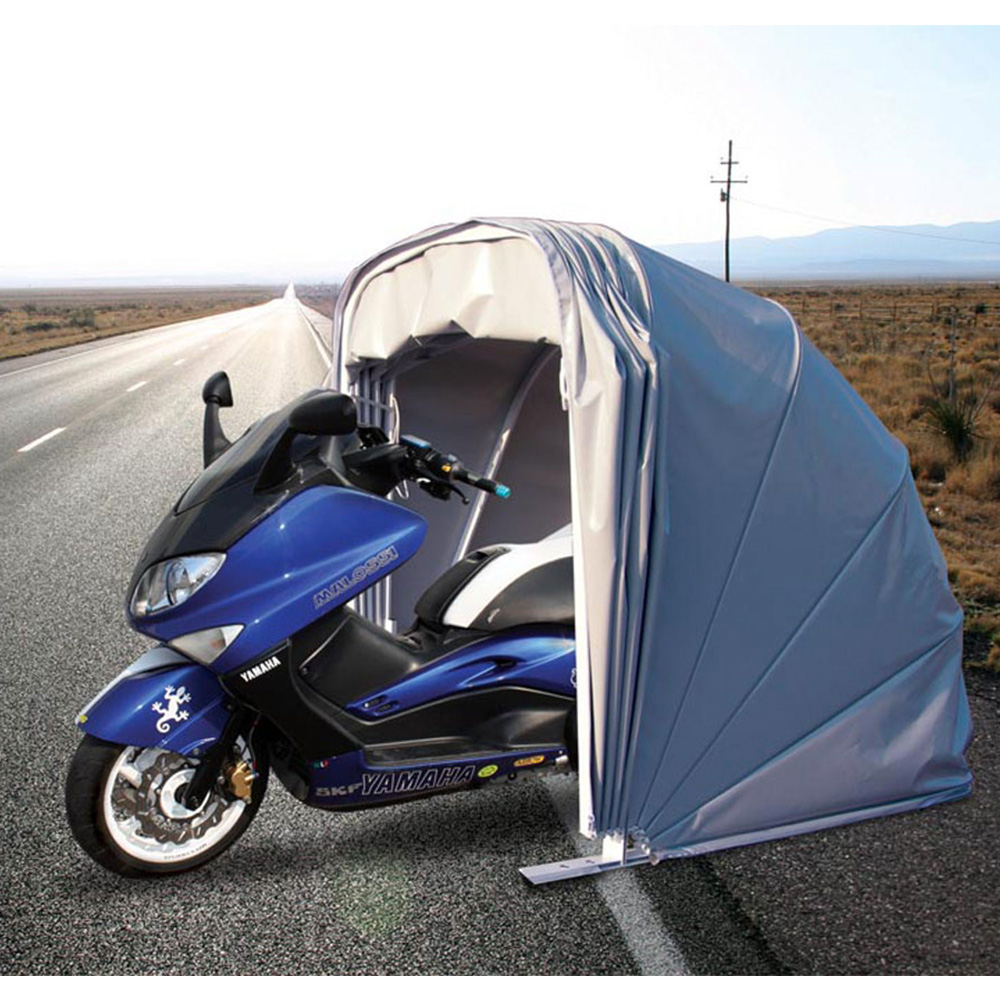 Image of Motobox a Chiocciola Copertura Box in PVC 320x130xh160 cm per Moto Scooter Grigio