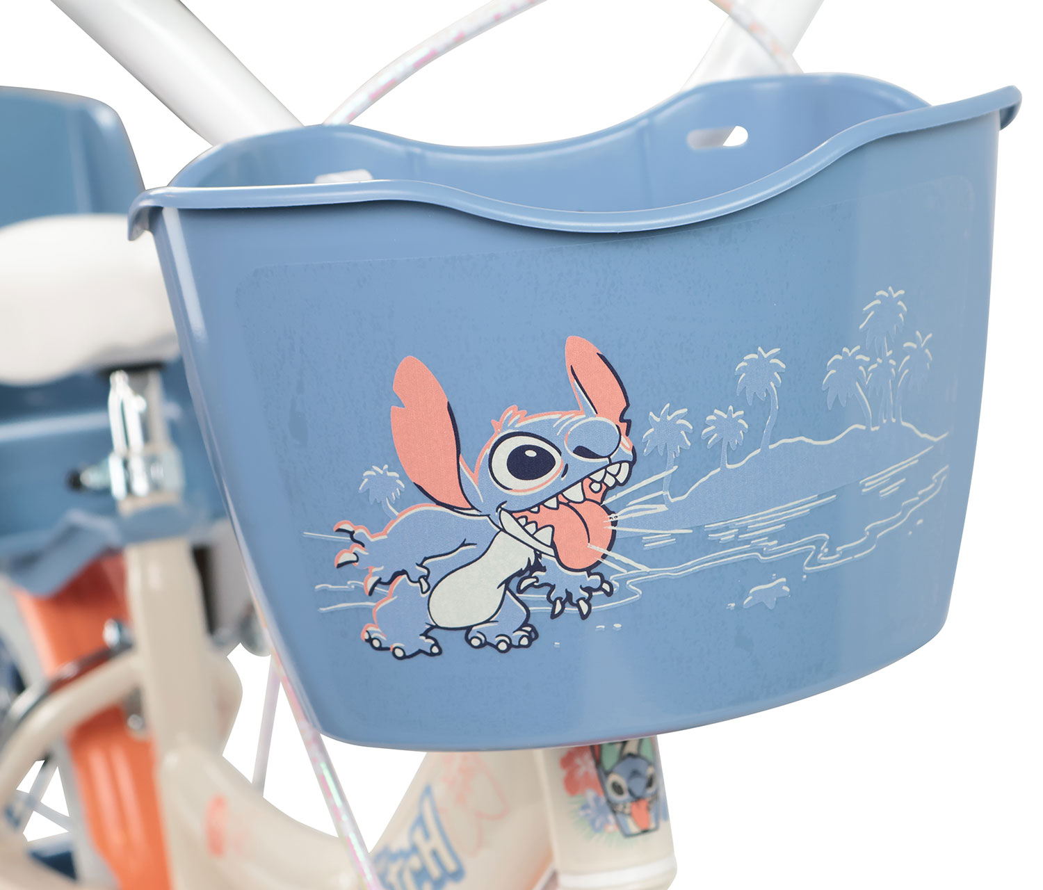 Bicicletta per Bambine 14" Disney Stitch Freni Caliper e Stabilizzatori in Acciaio Hi-Ten Beige...