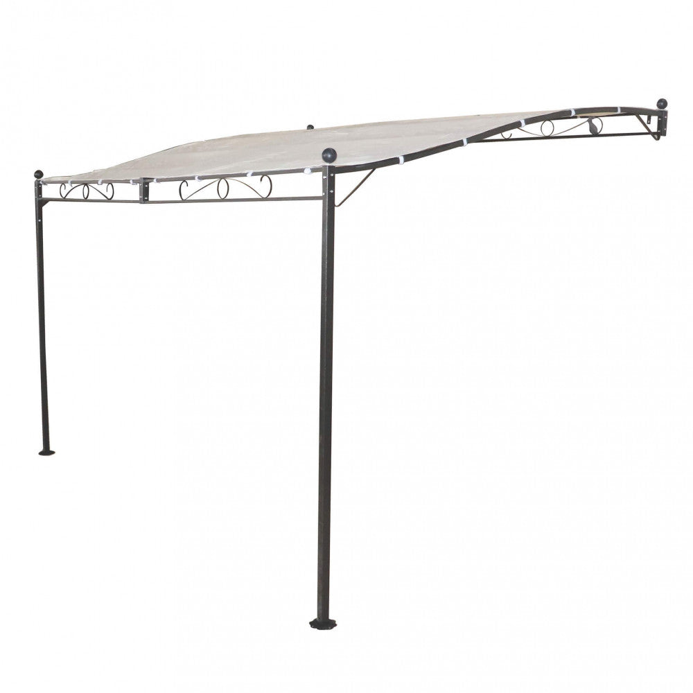 Gazebo Pergola Addossato 3,5x2,5 m in Acciaio Antracite...