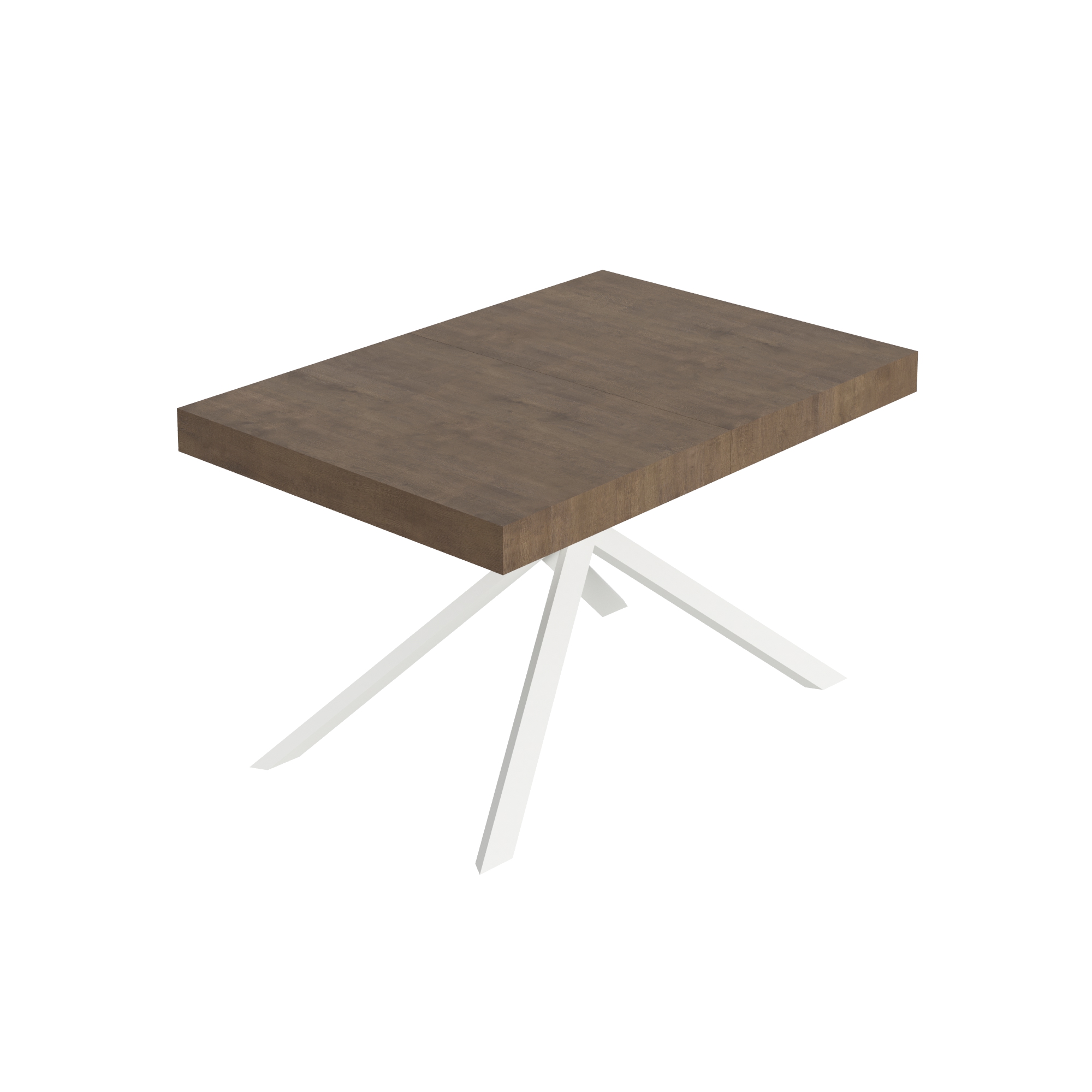 Tavolo Allungabile 140-400x90x74 cm Niket Noce Gambe Bianche