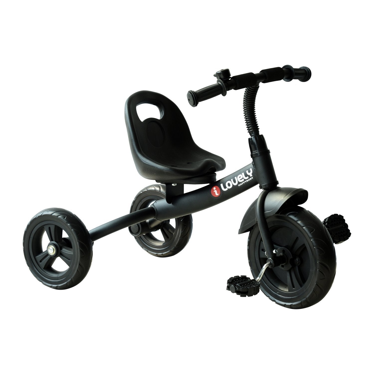 Image of Triciclo per Bambini in Metallo Campanello Parafango Ruota Speciale Nero