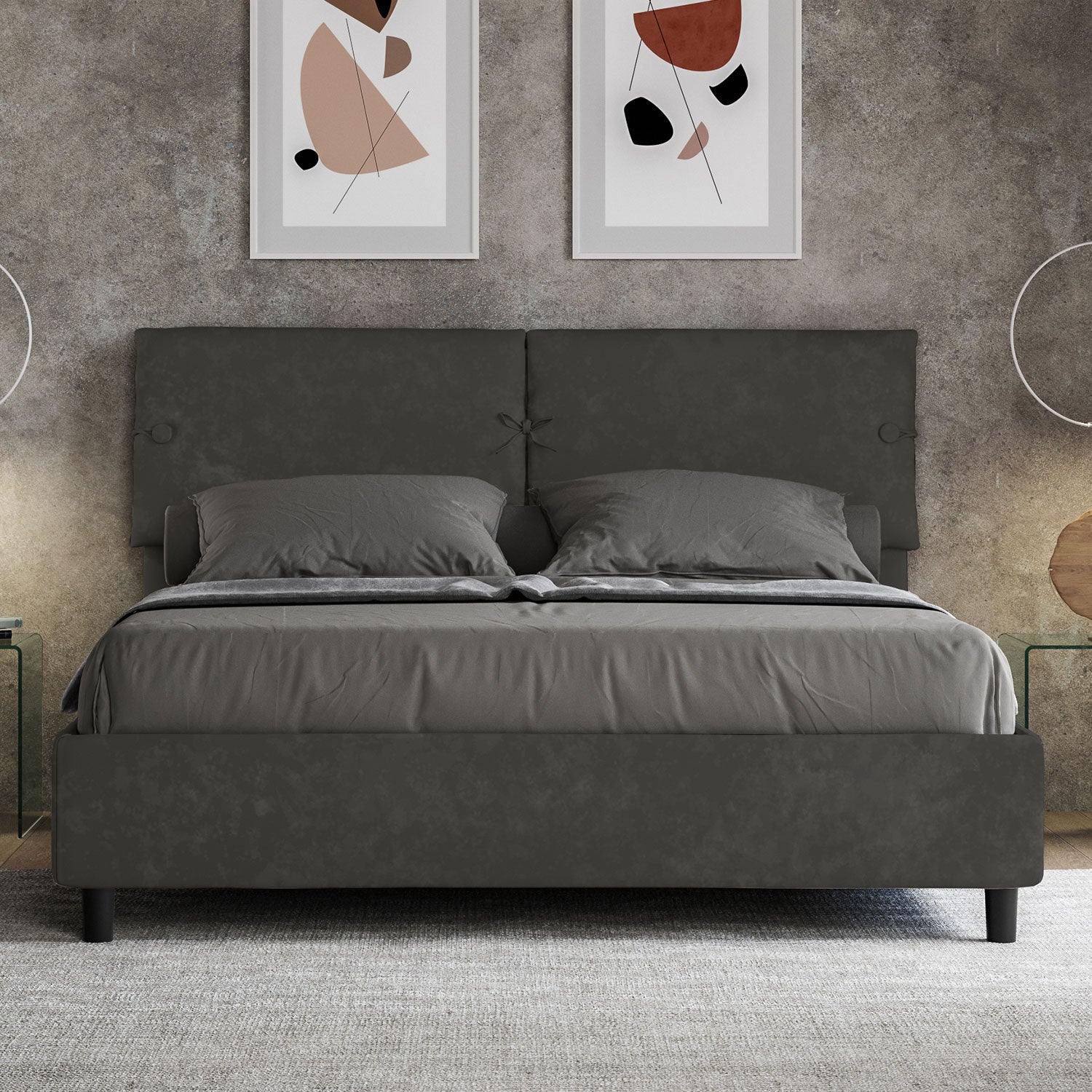 Letto Matrimoniale 160x190 cm con Rete Sleeper Grigio...