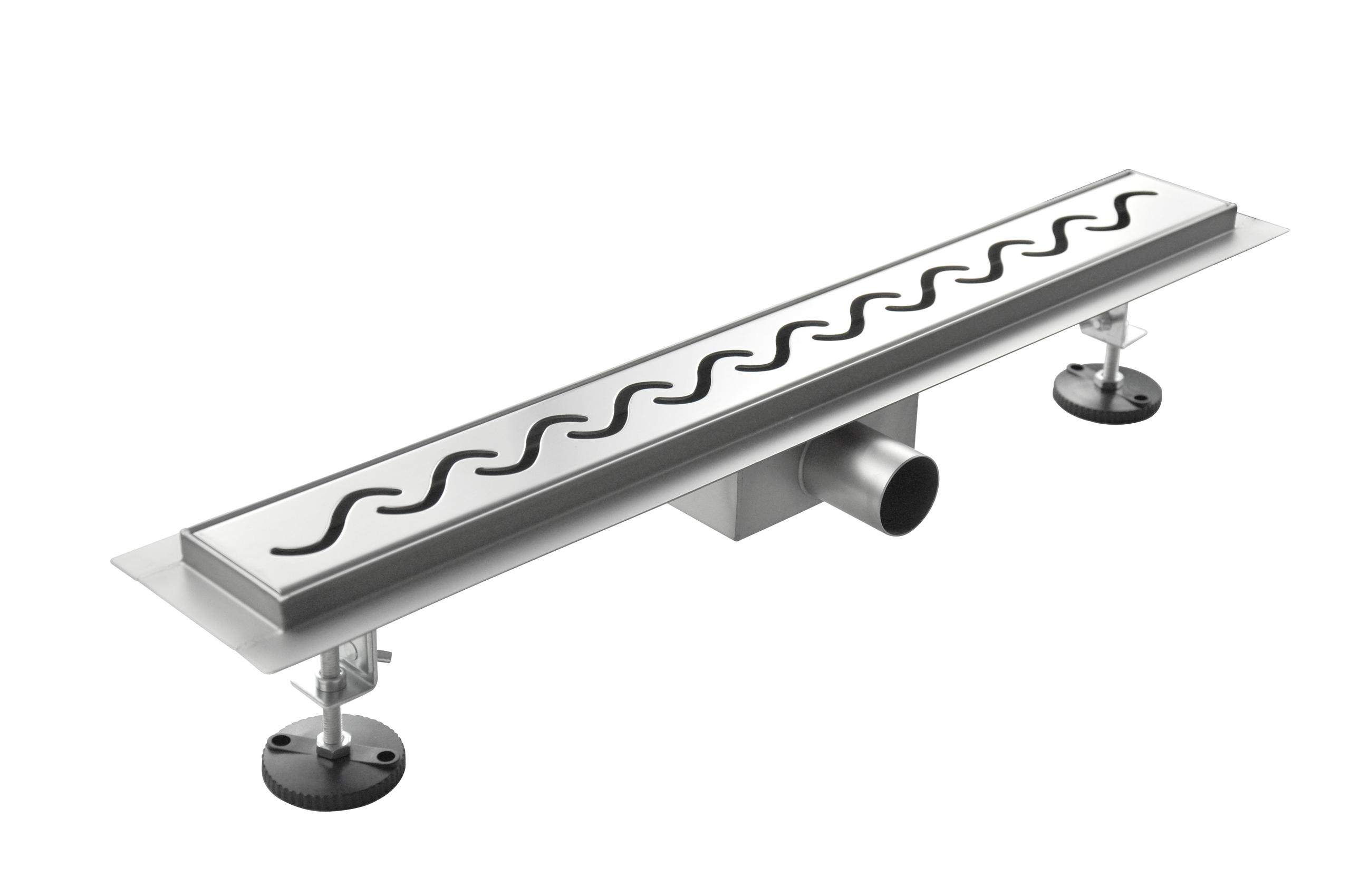 Canalina di Scarico 80x7 cm in Acciaio Inox a Pavimento Onda