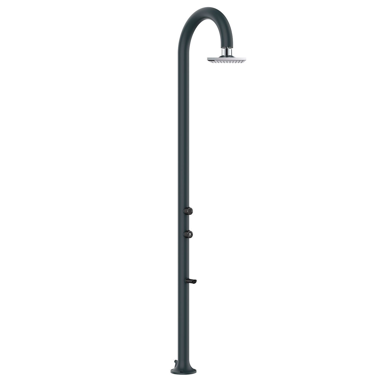 Doccia da Giardino in Alluminio Soffione I-switch Quadrato con Termometro LCD Sined Luna Alu Grigio