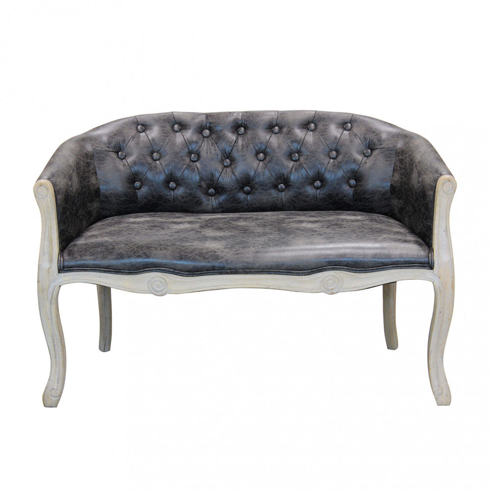 Divano Coleman 107x61x70 h cm in Similpelle Grigio scuro...