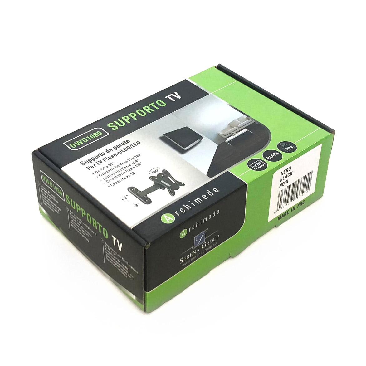 Supporto Inclinabile da Parete per TV 13-30 Pollici Max 20Kg Tosini DWD1080...