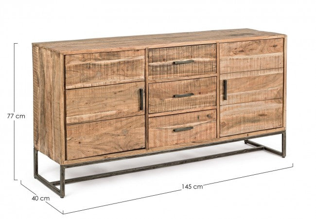 Credenza 2 Ante 3 Cassetti 145x40x77h cm Elmer S...