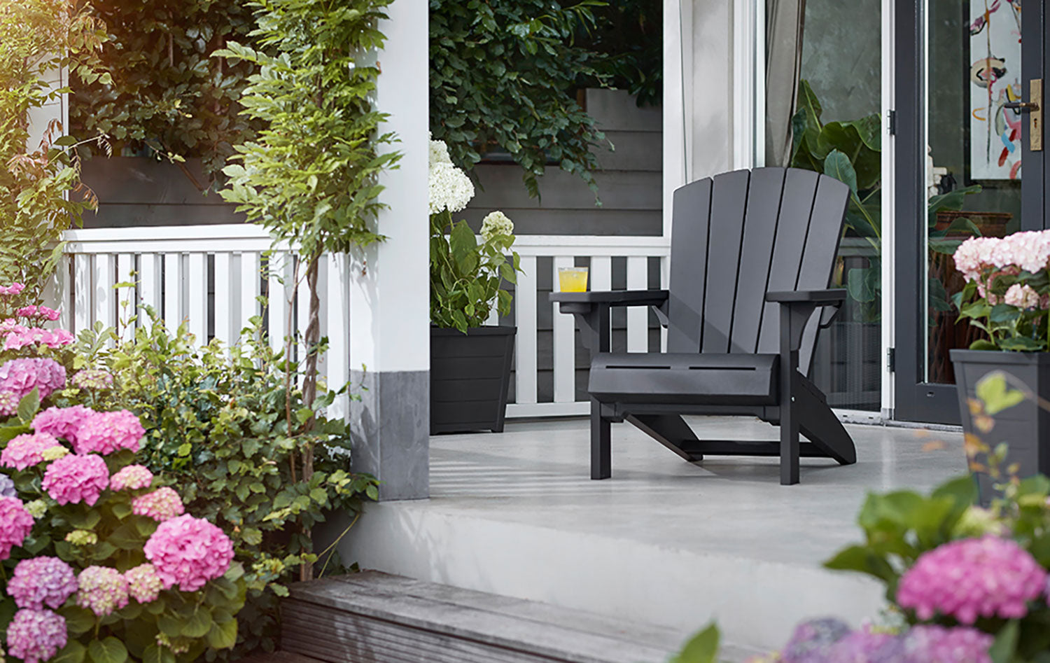 Sedia da Giardino Keter Alpine Adirondack 80x93x93 cm con porta bicchiere Grafite