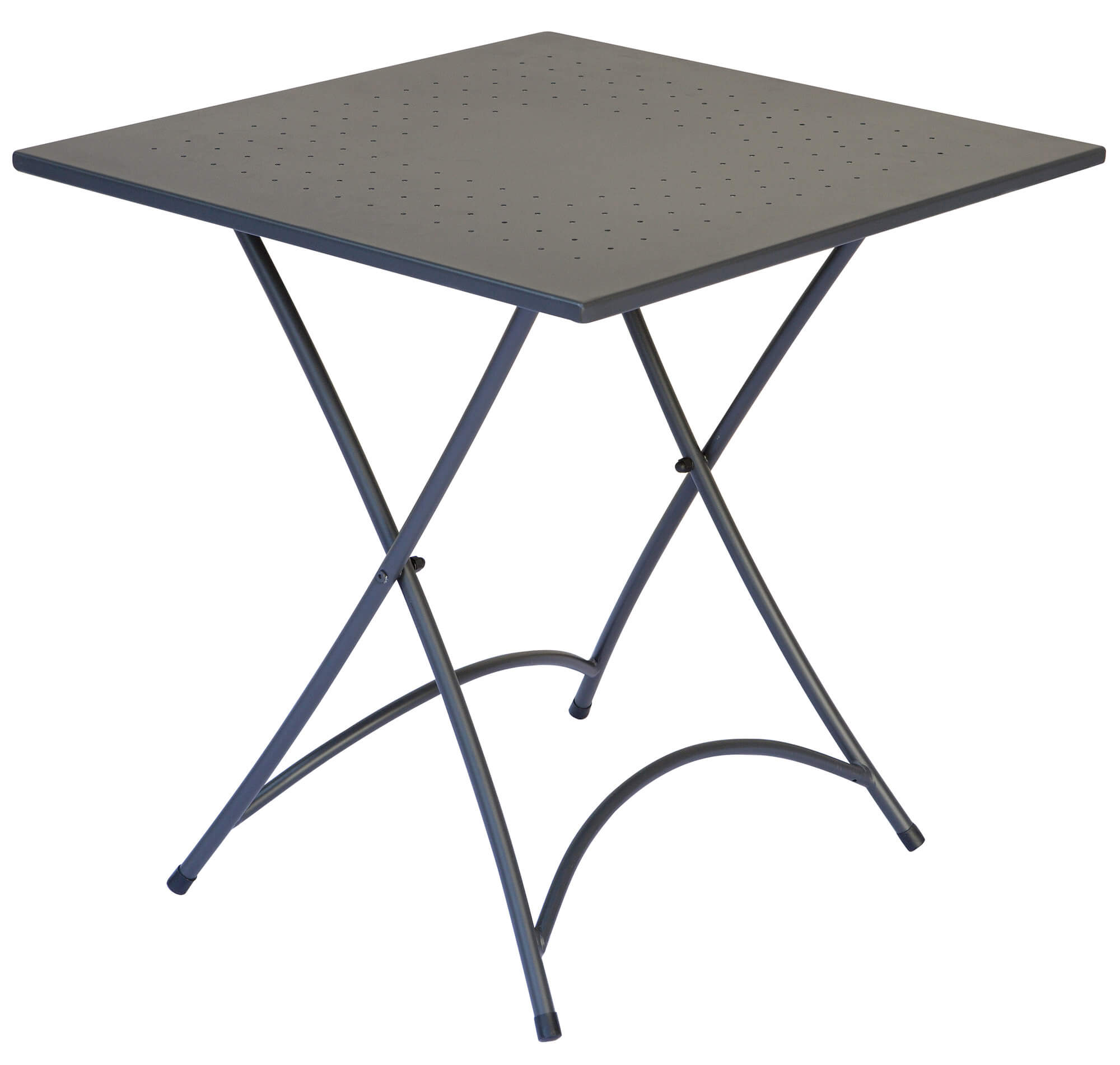 Image of Tavolino Quadrato Pieghevole da Giardino 70x70 cm in Ferro Vorghini Orta Antracite
