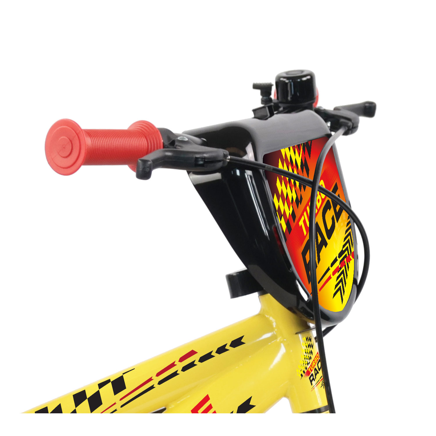 Bicicletta per Bambini 16" Turbo Race Freni Caliper e Stabilizzatori in Acciaio Hi-Ten Giallo...