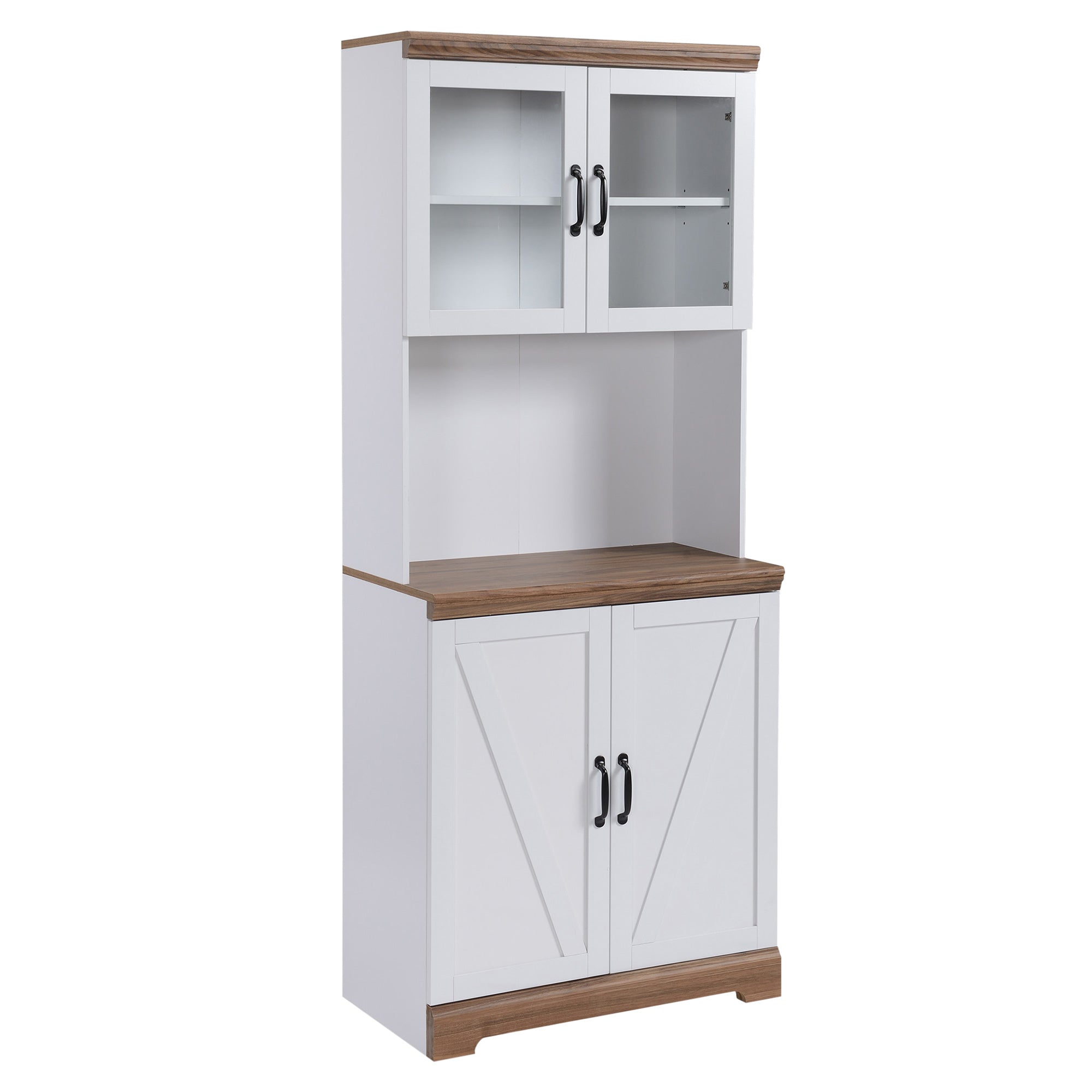 Credenza per Cucina con Armadietto a 2 Ante e Piano di Lavoro 72x40x178 cm in MDF Bianco