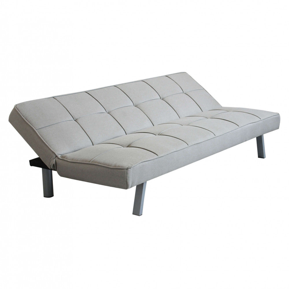 Divano Letto Aaron 178x80x71 cm in Tessuto Grigio chiaro...