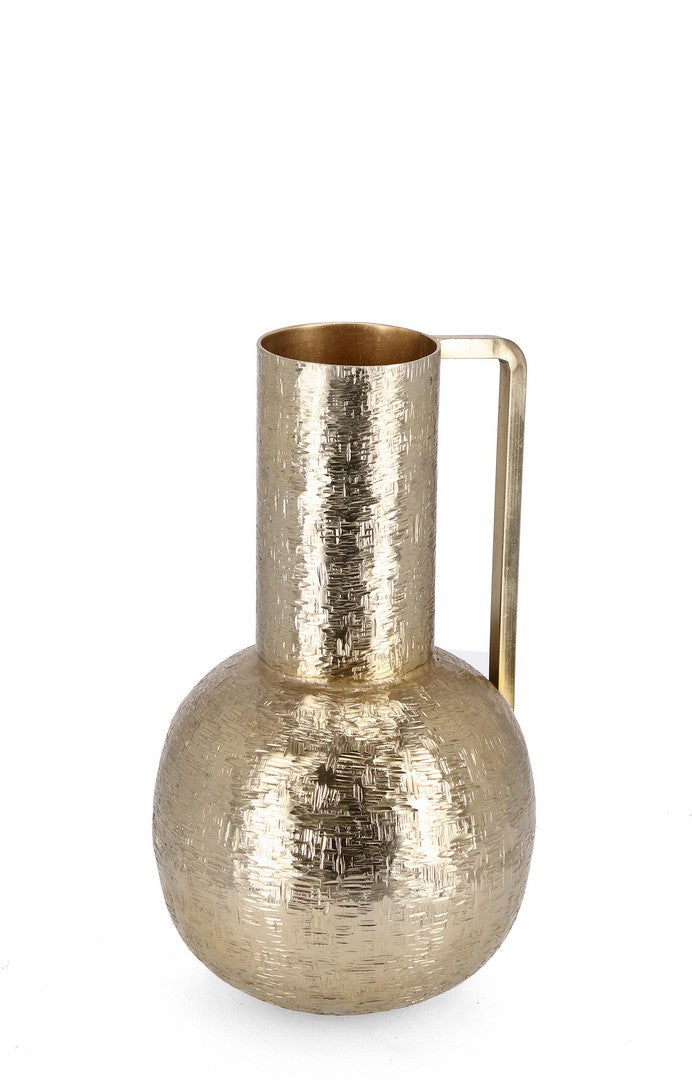 Image of Bottiglia Decorativa Ø17,5x31 cm in Metallo Lathe Oro