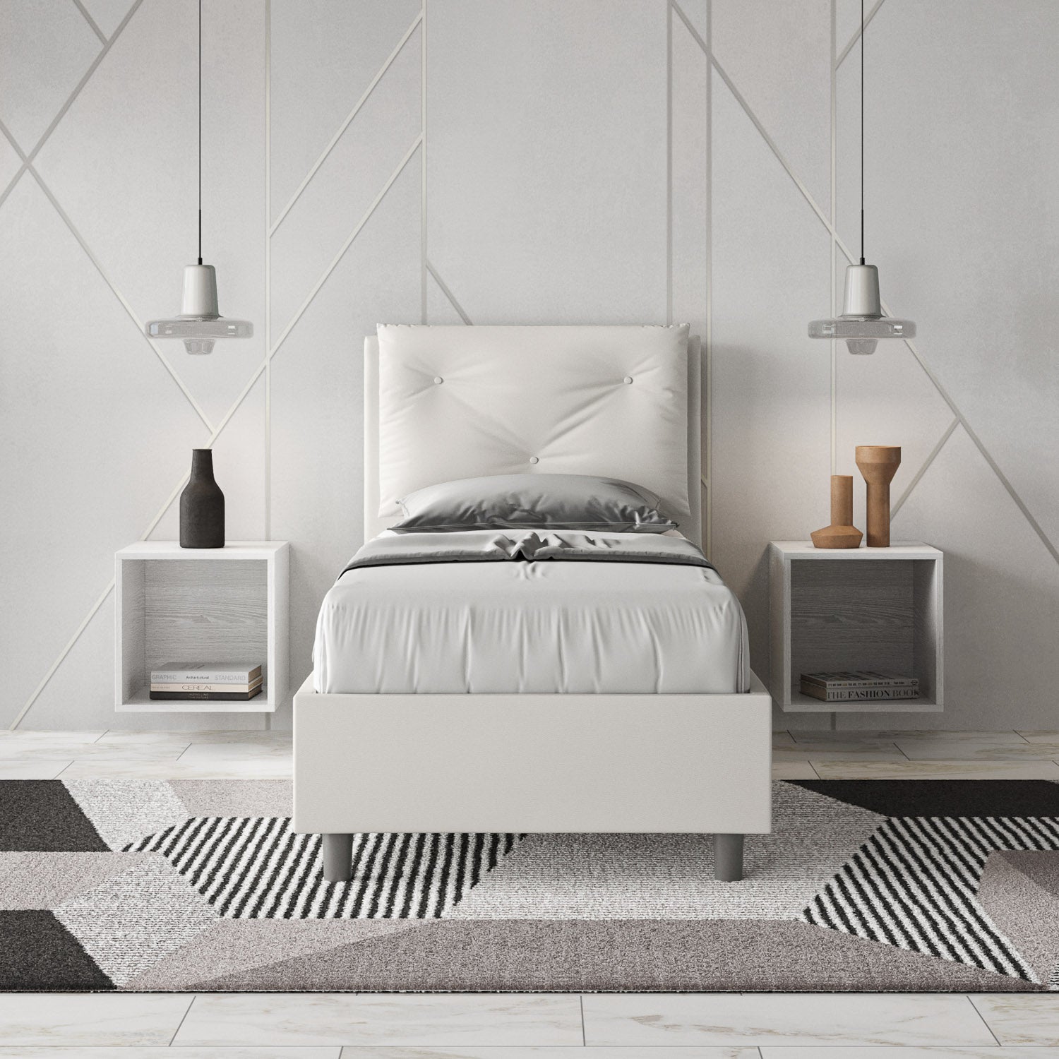 Letto Singolo 80x190 cm Senza Rete Appia Bianco...