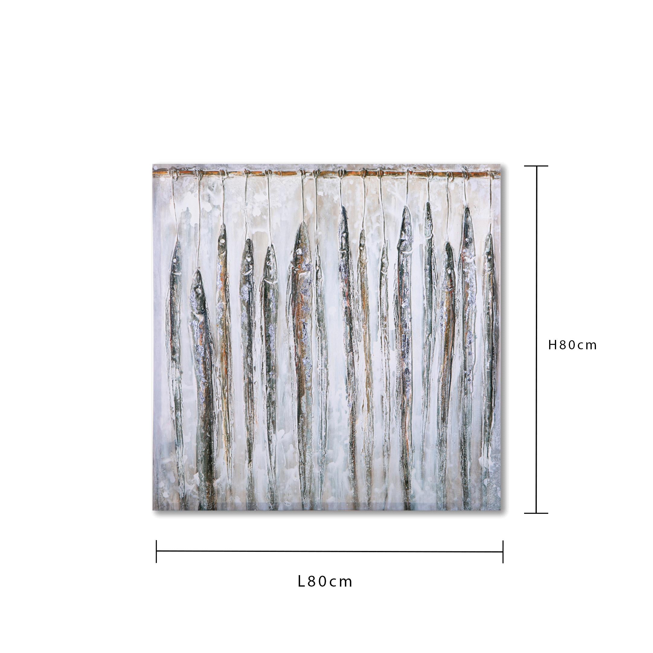 Quadro con Pesci Dim 80x80 cm...