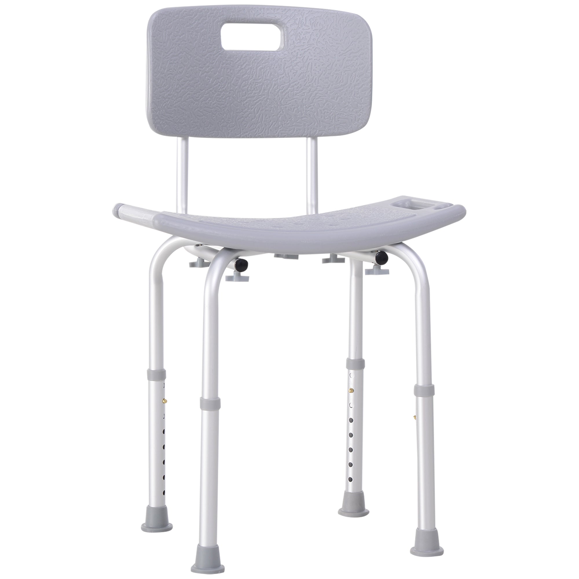 Image of Sedia per Doccia Regolabile in Altezza in Alluminio e Plastica Argento e Grigio