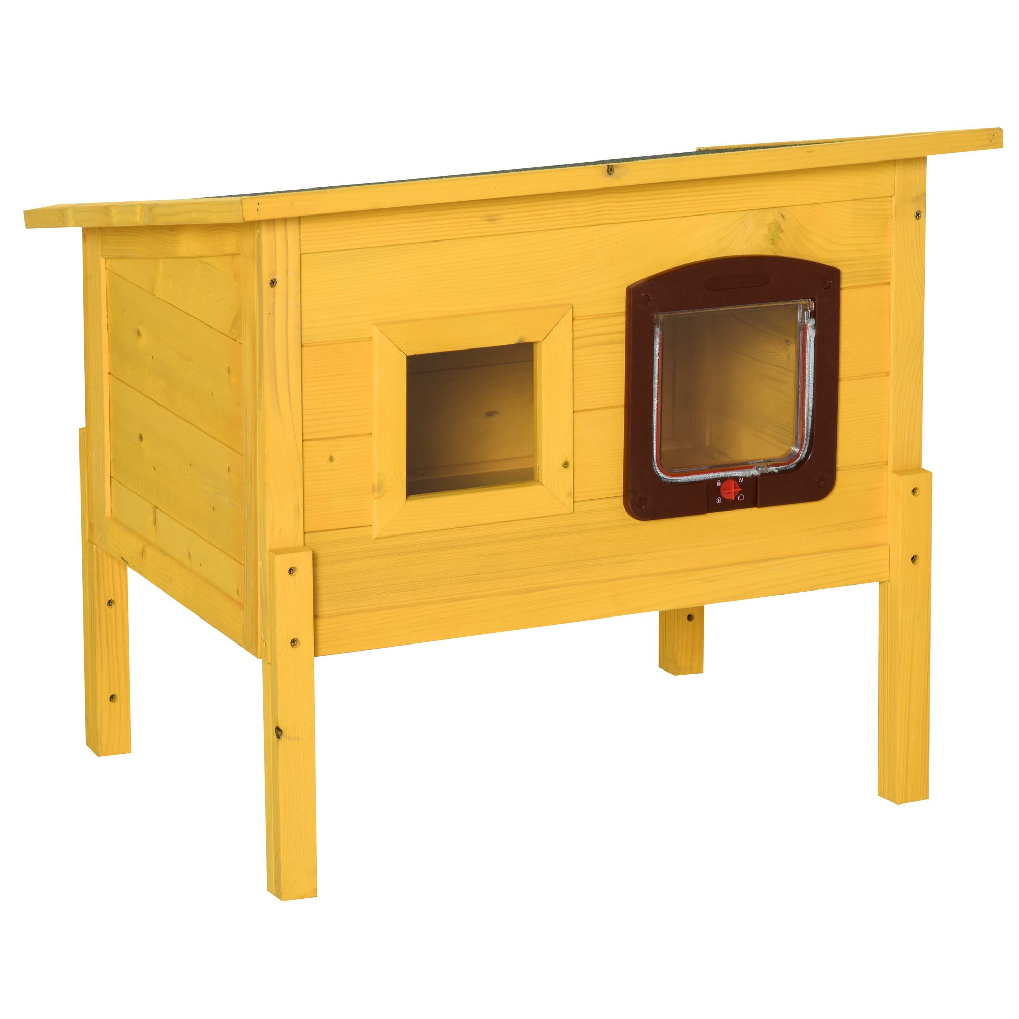 Image of Cuccia Casetta per Animali Domestici in Legno di Abete 70x51.5x60 cm