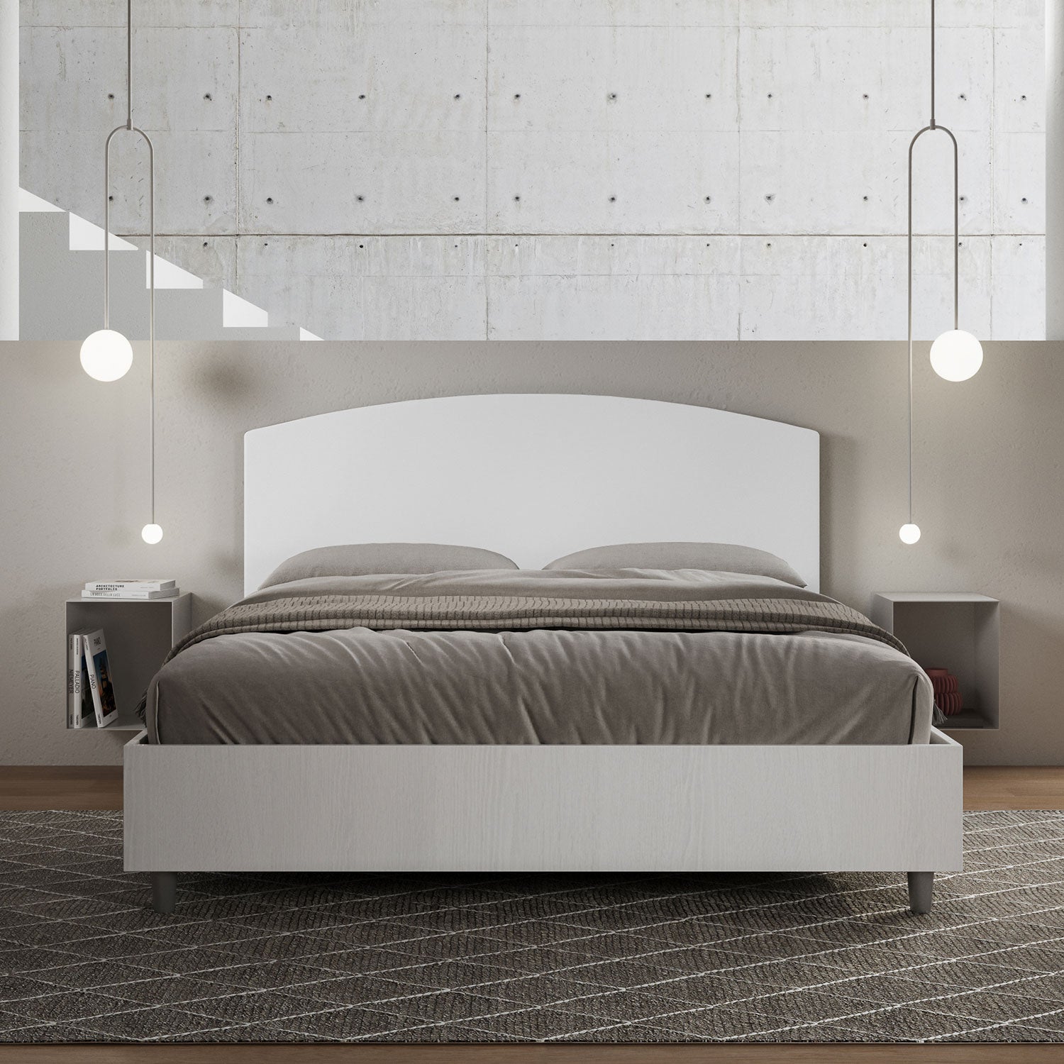 Letto Matrimoniale 160x200 cm Senza Rete Antilia Bianco...