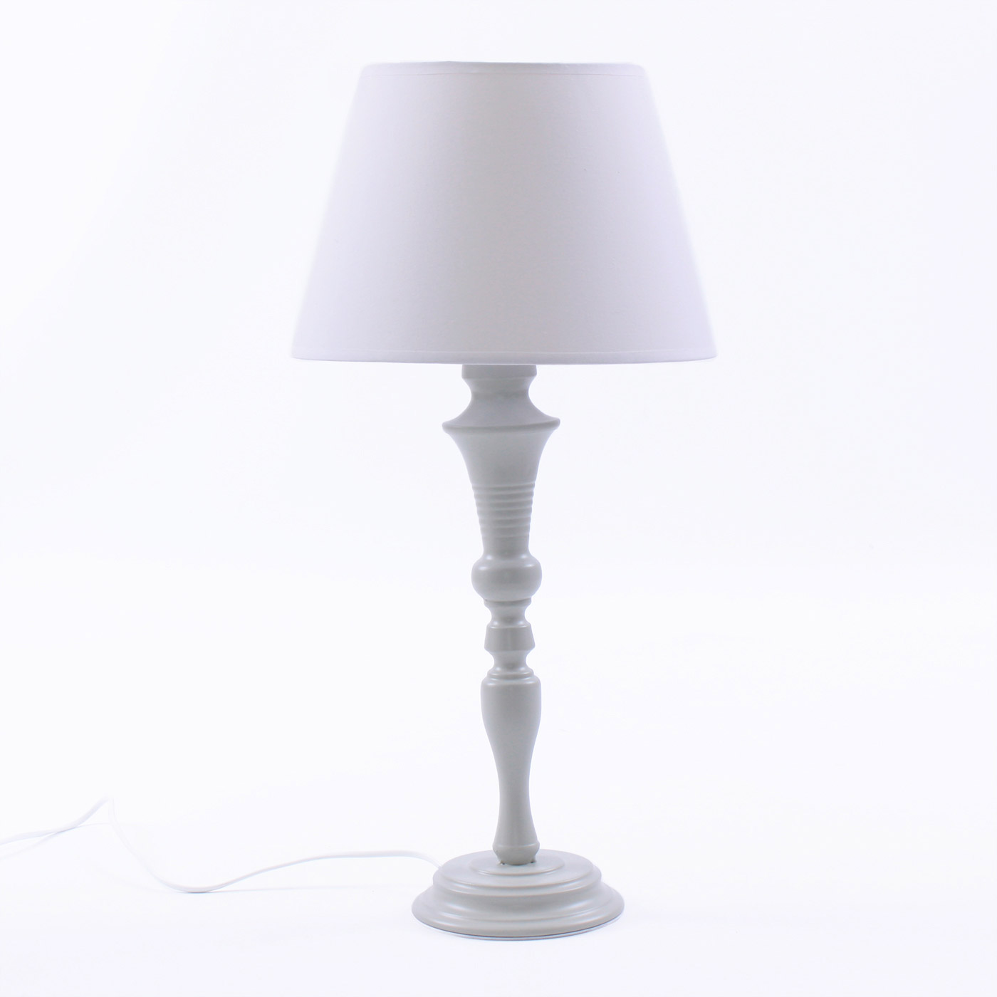 Lampada da Tavolo Ø28xH56 cm in Metallo Grigio