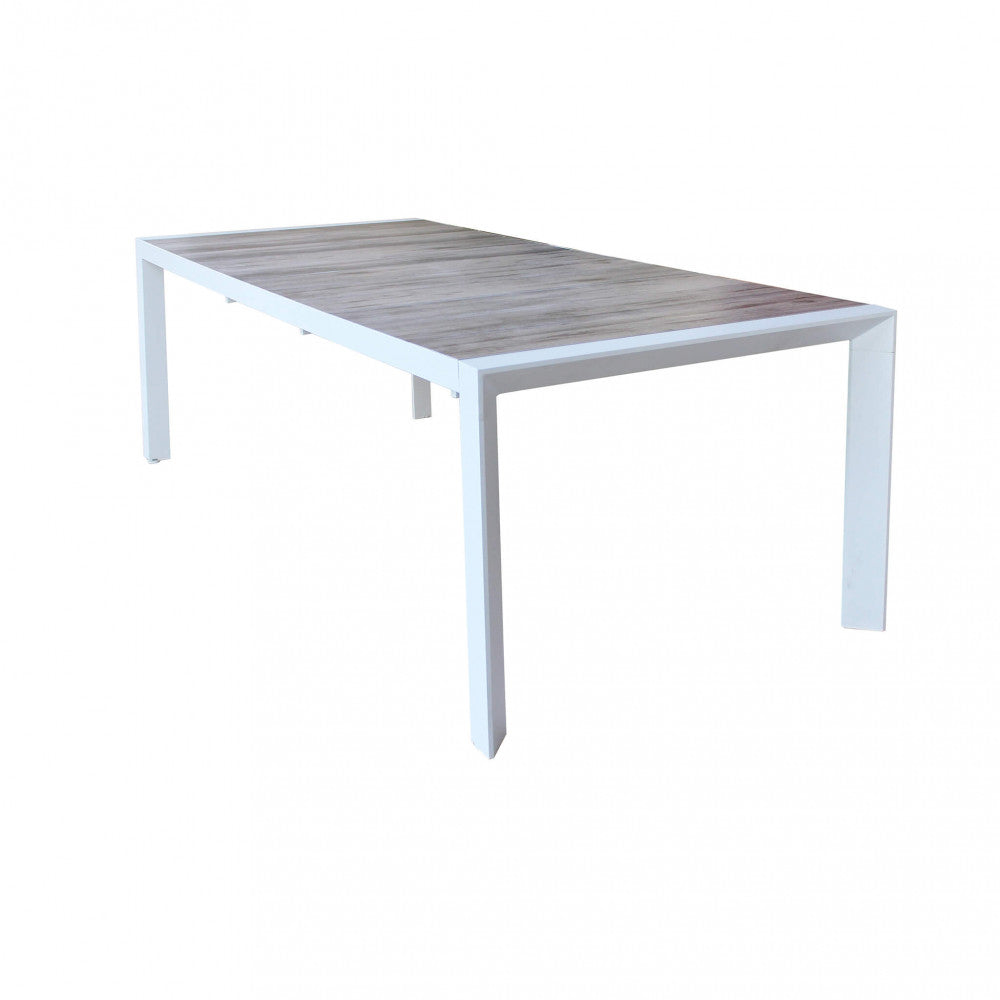 Tavolo Allungabile Portland 175/235x100x75 h cm in Alluminio Bianco