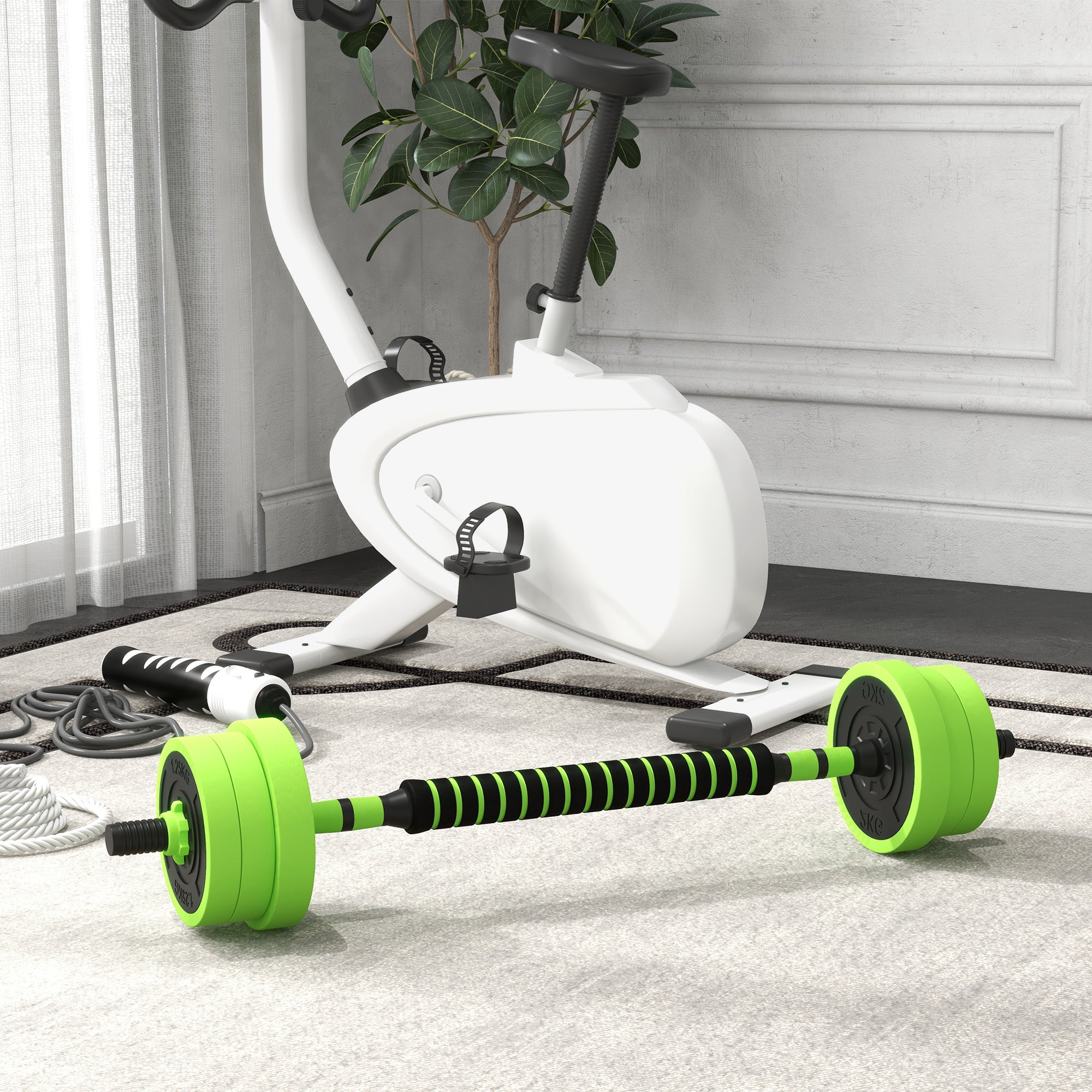Set Pesi da Palestra 4 in 1 40 Kg Utilizzabili come Kettlebell Manubri e Bilancieri...