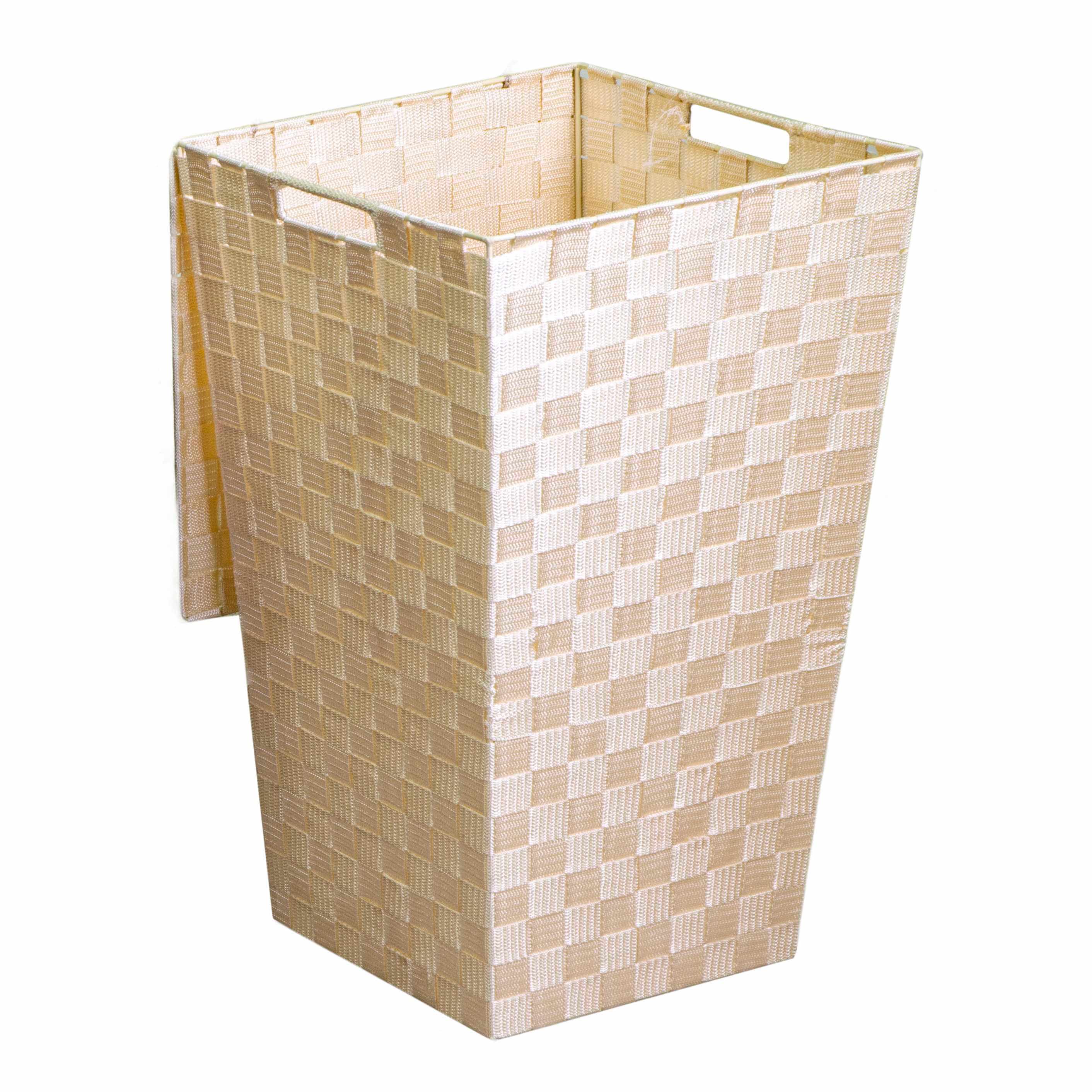 Cesto Portabiancheria in poliestere crema quadro cm 33x33xh53...