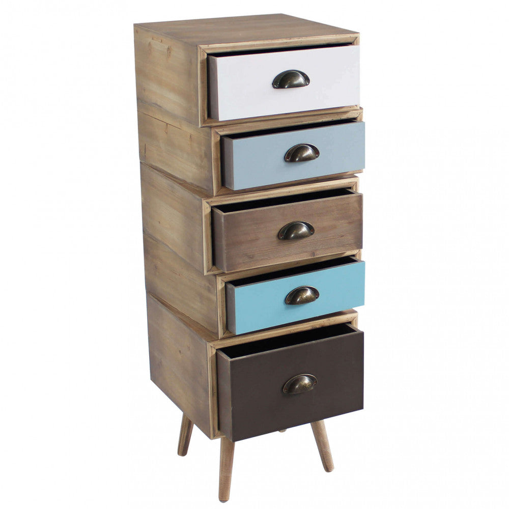 Cassettiera Colorado 40x36,5x99 h cm in Legno Multicolor...