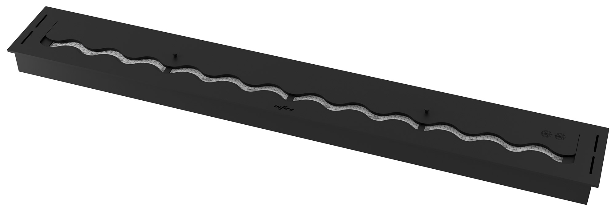 Image of Bruciatore a Bioetanolo da Incasso 150x20x7,5 cm nero Burner 1500 Nero