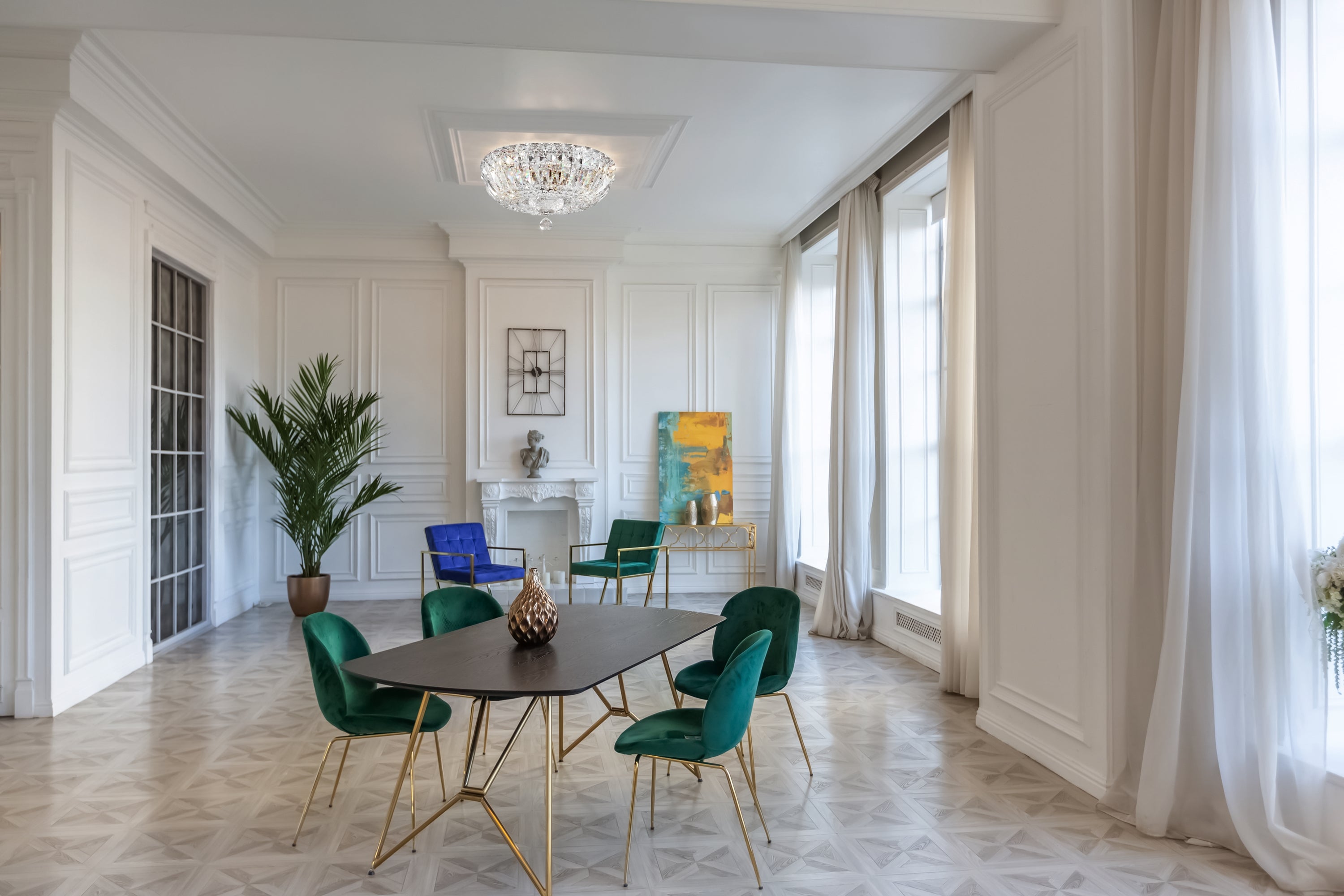 Image of Lampadario Royal Classic in Metallo Basfor Nickel Antique