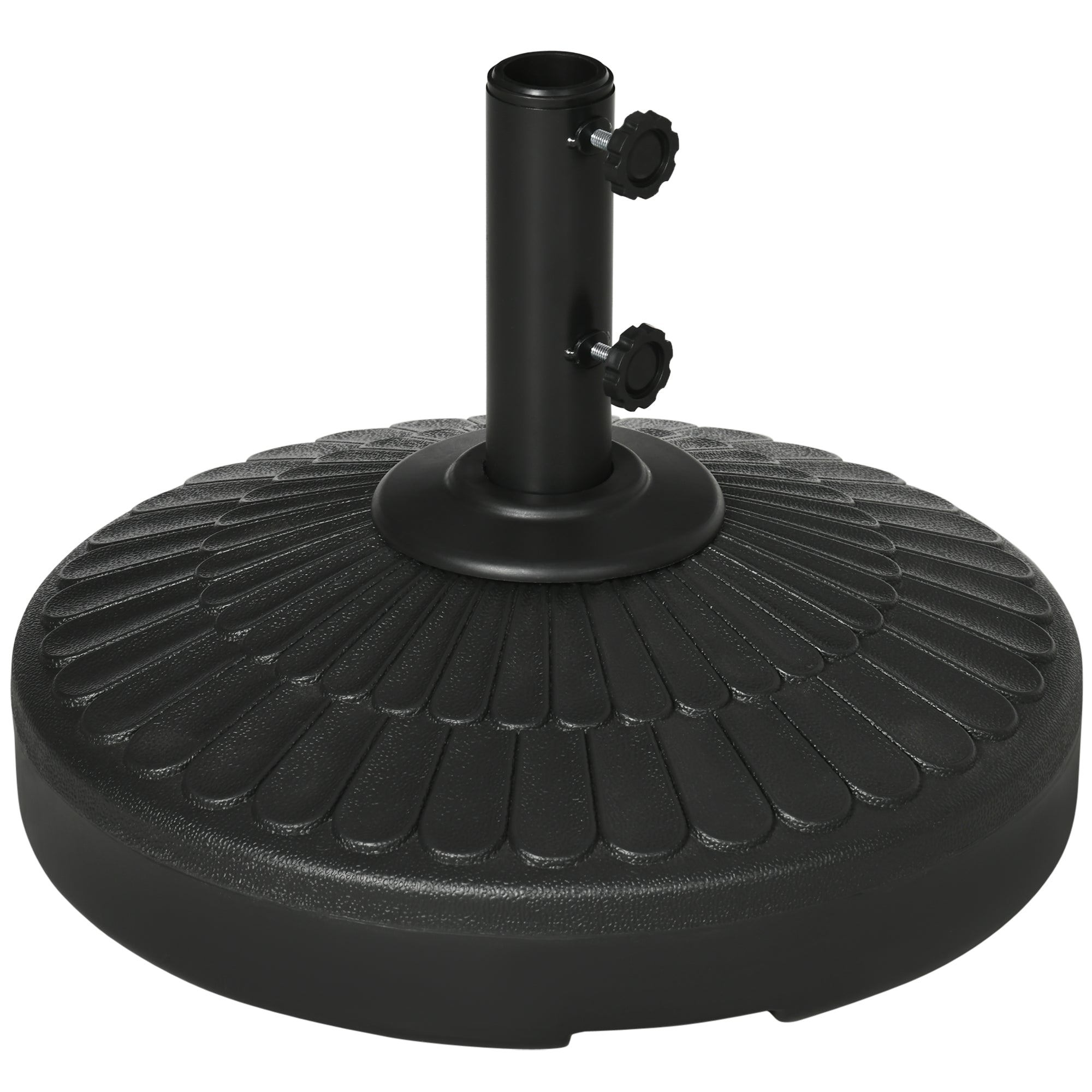Base per Ombrellone da Giardino Ø48,5x36 cm Palo 38-48 mm in HDPE Nero