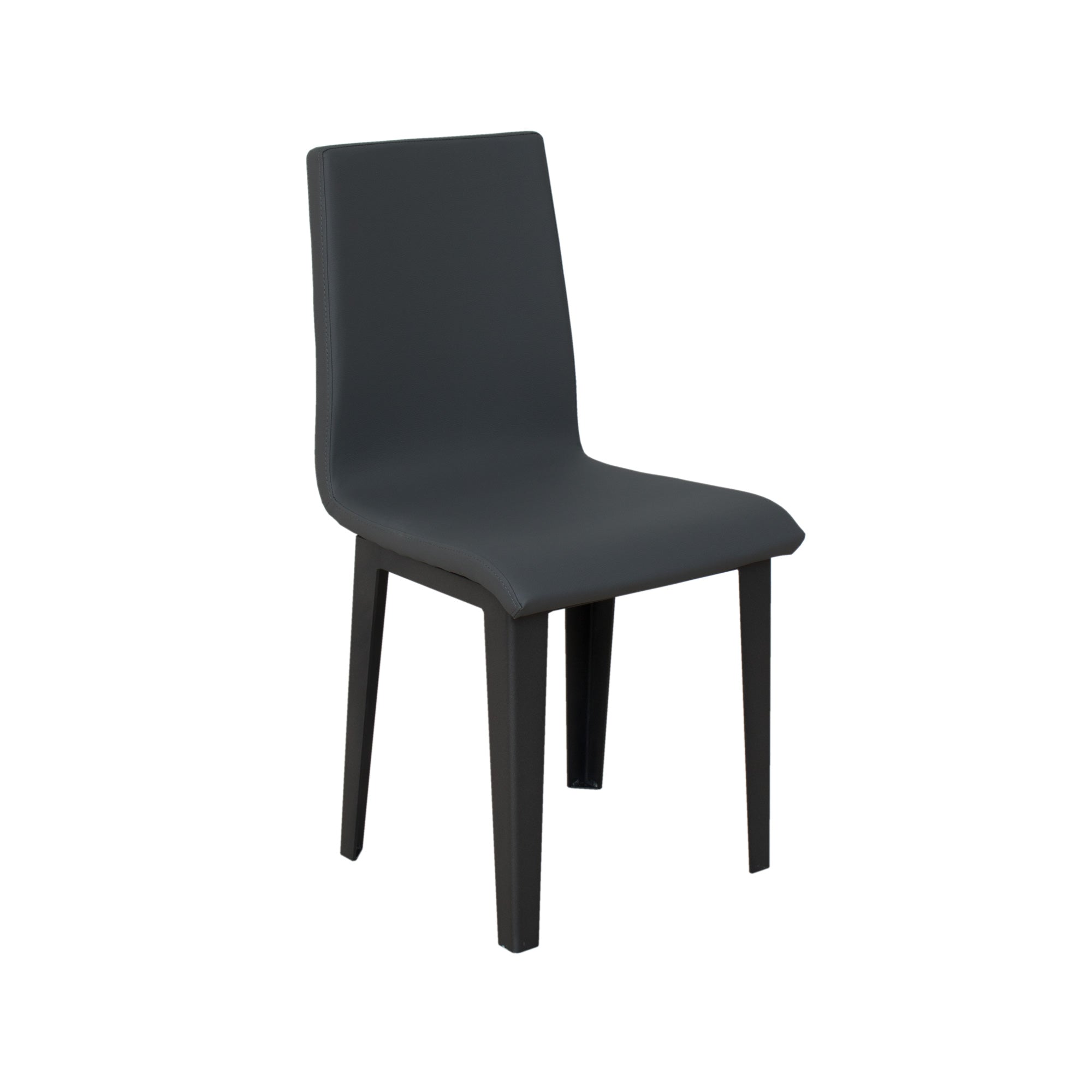Image of Sedia 40/44x42x86 cm Armida gambe Antracite in Similpelle Grigio