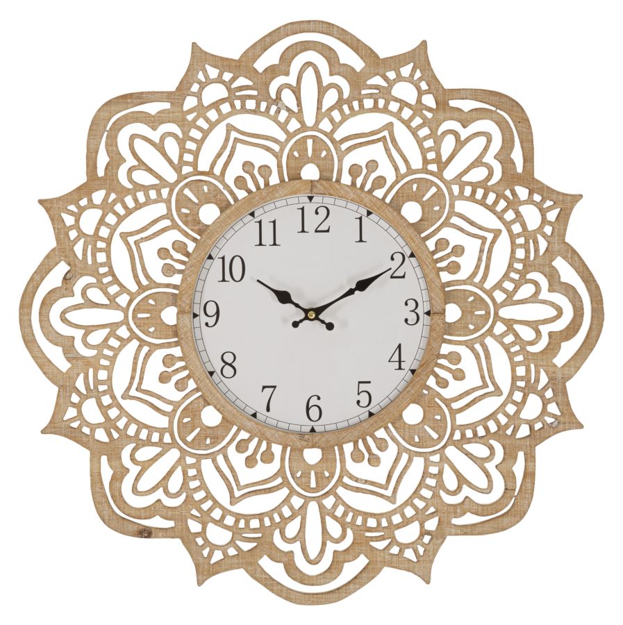 Orologio da Muro Carving Ø 60x4,5 cm in Rattan