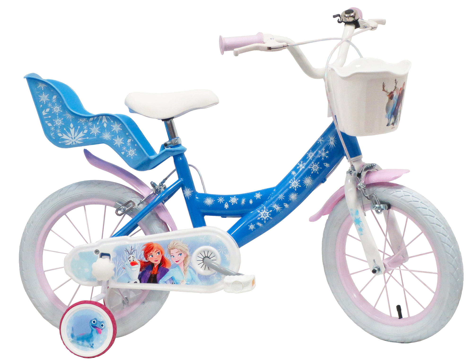 Image of Bicicletta per Bambina 14&quot; 2 Freni Disney Frozen Azzurra